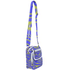 Blue Green Abstract Shoulder Strap Belt Bag by Cemarart