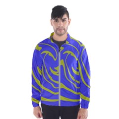 Blue Green Abstract Men s Windbreaker by Cemarart