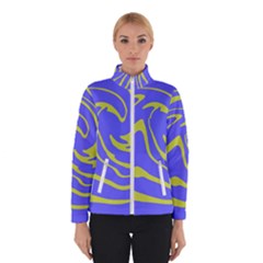 Blue Green Abstract Women s Bomber Jacket