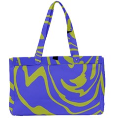 Blue Green Abstract Canvas Work Bag by Cemarart