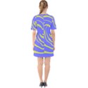 Blue Green Abstract Sixties Short Sleeve Mini Dress View2