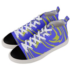 Blue Green Abstract Men s Mid-top Canvas Sneakers