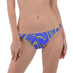 Blue Green Abstract Ring Detail Bikini Bottoms