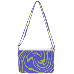 Blue Green Abstract Double Gusset Crossbody Bag by Cemarart