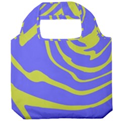 Blue Green Abstract Foldable Grocery Recycle Bag by Cemarart