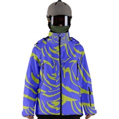 Blue Green Abstract Men s Zip Ski And Snowboard Waterproof Breathable Jacket