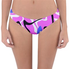 Swirl Pink White Blue Black Reversible Hipster Bikini Bottoms