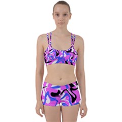 Swirl Pink White Blue Black Perfect Fit Gym Set