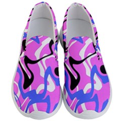 Swirl Pink White Blue Black Men s Lightweight Slip Ons by Cemarart