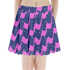 Texture Watercolour Liquify Pleated Mini Skirt