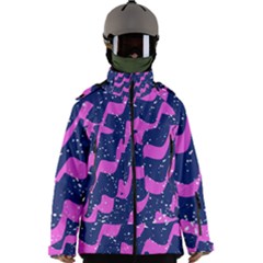 Texture Watercolour Liquify Men s Zip Ski And Snowboard Waterproof Breathable Jacket by Cemarart