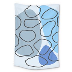 Boho Blue Deep Blue Artwork Large Tapestry