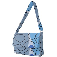 Boho Blue Deep Blue Artwork Full Print Messenger Bag (s) by Cemarart
