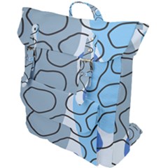 Boho Blue Deep Blue Artwork Buckle Up Backpack by Cemarart