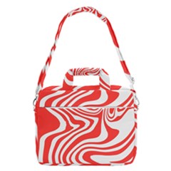 Red White Background Swirl Playful Macbook Pro 16  Shoulder Laptop Bag by Cemarart
