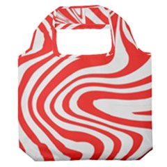 Red White Background Swirl Playful Premium Foldable Grocery Recycle Bag by Cemarart