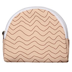 Background Wavy Zig Zag Lines Horseshoe Style Canvas Pouch by Cemarart