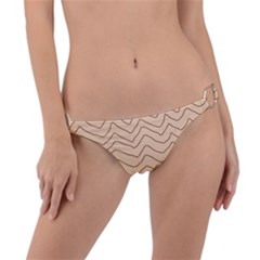 Background Wavy Zig Zag Lines Ring Detail Bikini Bottoms by Cemarart