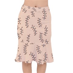 Leaves Plants Dots Pattern Short Mermaid Skirt