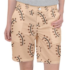 Leaves Plants Dots Pattern Women s Pocket Shorts