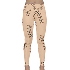 Leaves Plants Dots Pattern Lightweight Velour Classic Yoga Leggings