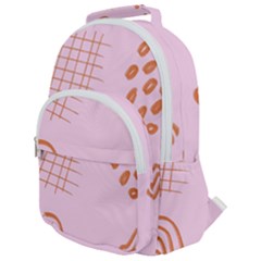 Elements Scribbles Wiggly Lines Retro Vintage Rounded Multi Pocket Backpack