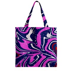 Texture Multicolour Grunge Zipper Grocery Tote Bag