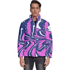 Texture Multicolour Grunge Men s Puffer Bubble Jacket Coat