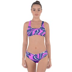 Texture Multicolour Grunge Criss Cross Bikini Set