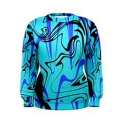 Mint Background Swirl Blue Black Women s Sweatshirt