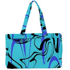 Mint Background Swirl Blue Black Canvas Work Bag