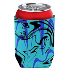 Mint Background Swirl Blue Black Can Holder by Cemarart