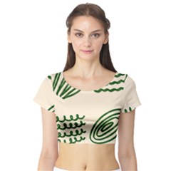 Elements Scribbles Wiggly Lines Short Sleeve Crop Top