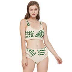 Elements Scribbles Wiggly Lines Frilly Bikini Set