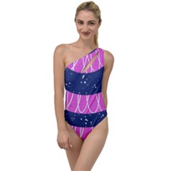 Texture Grunge Speckles Dot To One Side Swimsuit by Cemarart