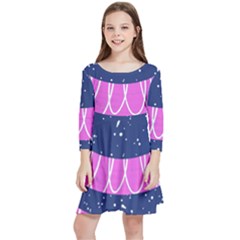 Texture Grunge Speckles Dot Kids  Quarter Sleeve Skater Dress by Cemarart