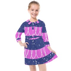 Texture Grunge Speckles Dot Kids  Quarter Sleeve Shirt Dress by Cemarart