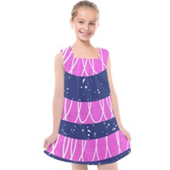 Texture Grunge Speckles Dot Kids  Cross Back Dress by Cemarart