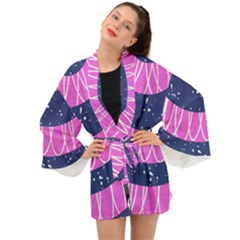 Texture Grunge Speckles Dot Long Sleeve Kimono by Cemarart