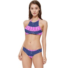 Texture Grunge Speckles Dot Banded Triangle Bikini Set by Cemarart