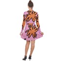 Doodle Flower Sparkles Orange Pink Long Sleeve Panel Dress View2