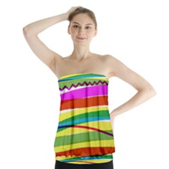 Print Ink Colorful Background Strapless Top