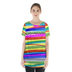 Print Ink Colorful Background Skirt Hem Sports Top