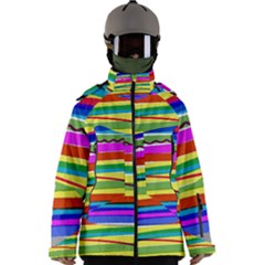 Print Ink Colorful Background Men s Zip Ski And Snowboard Waterproof Breathable Jacket by Cemarart