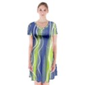 Texture Multicolour Gradient Grunge Short Sleeve V-neck Flare Dress View1
