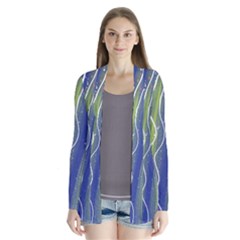 Texture Multicolour Gradient Grunge Drape Collar Cardigan