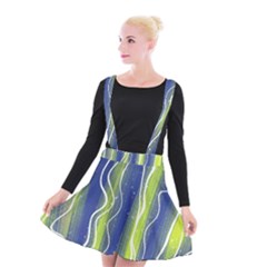 Texture Multicolour Gradient Grunge Suspender Skater Skirt