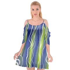 Texture Multicolour Gradient Grunge Cutout Spaghetti Strap Chiffon Dress