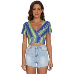 Texture Multicolour Gradient Grunge V-Neck Crop Top