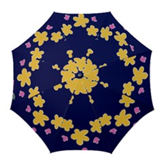 Doodle Flower Leaves Plant Design Golf Umbrellas